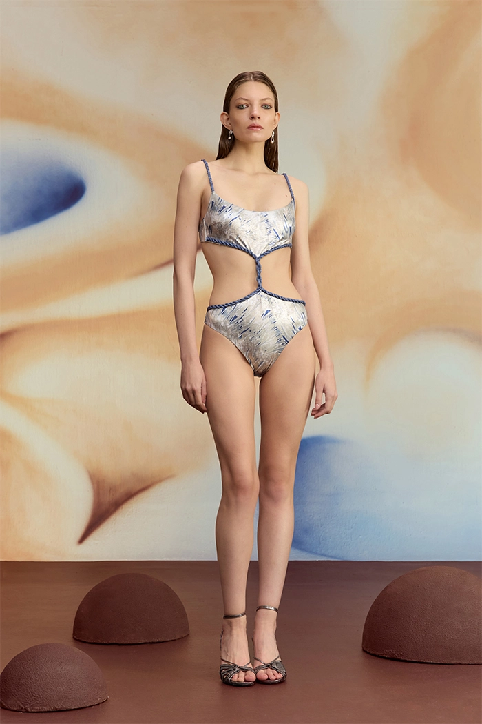 Maia Silverwave Burgu Askılı Straplez Pencereli Mayo